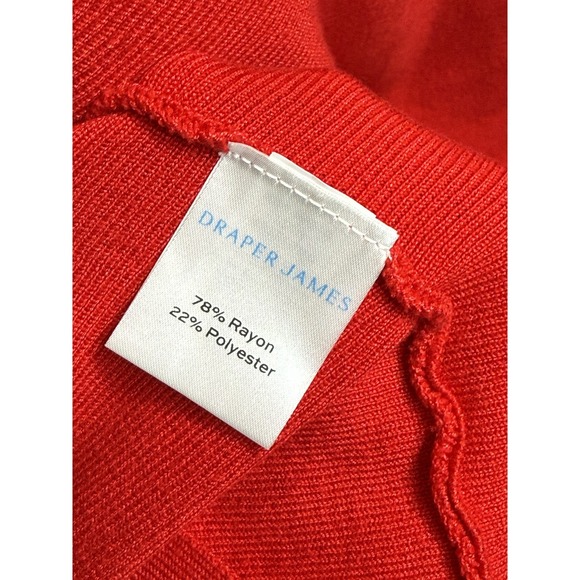 Draper James Red Knit Fit and Flare Bow Keyhole Dress Size L Date Night Easter - Picture 7 of 7